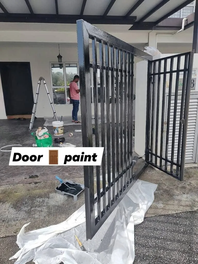 Metal gate prepared for a fresh coat of paint